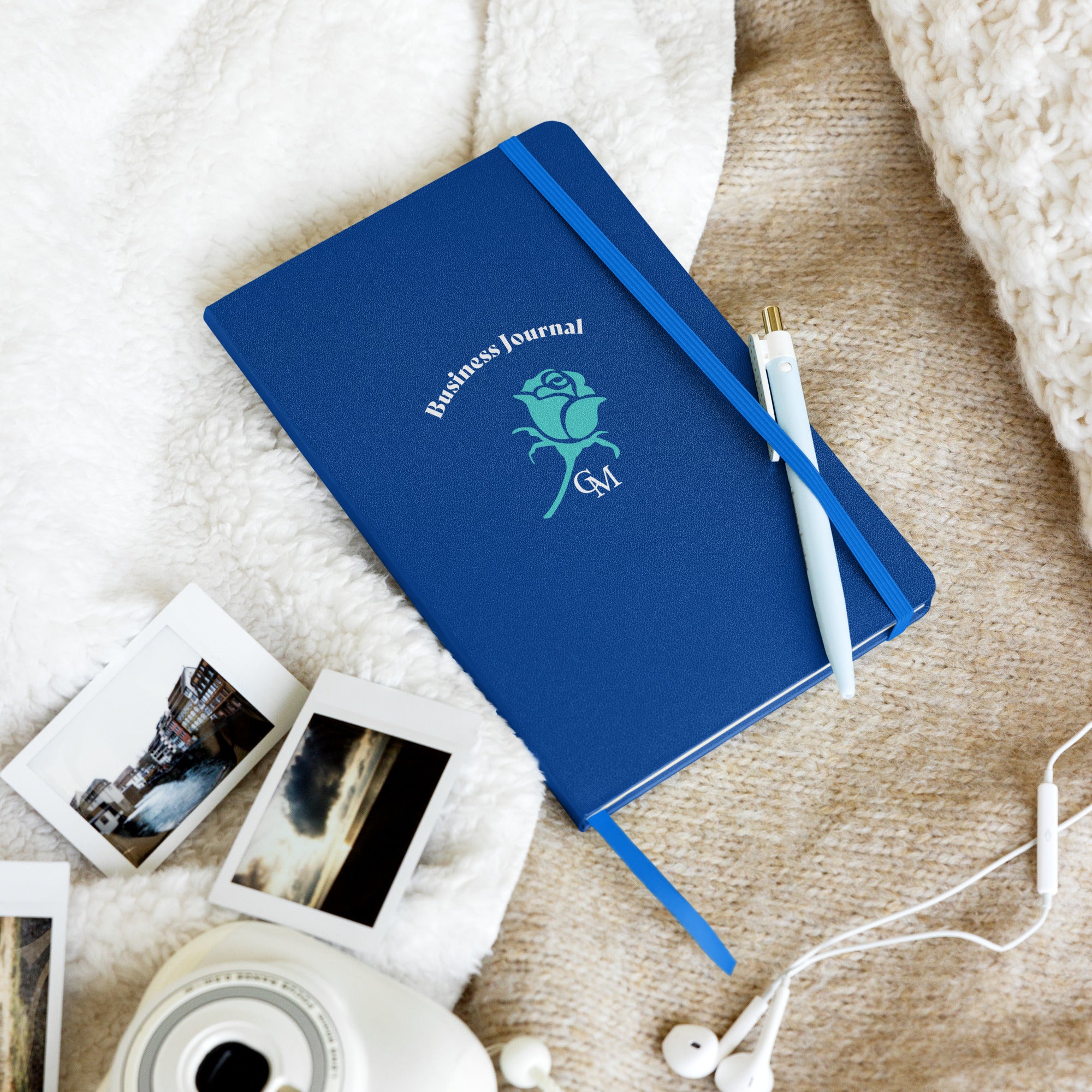 CM TURQUOISE ROSE HARDCOVER BOUND BUSINESS JOURNAL/NOTEBOOK