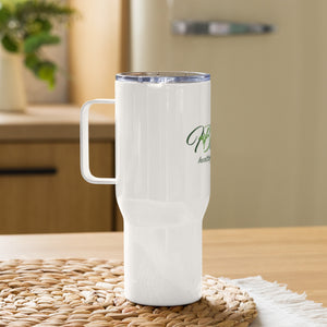 HBNaturals 25 ounce Travel mug with a handle