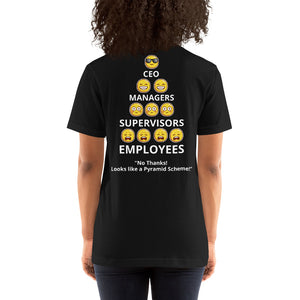 Looks Like A Pyramid Scheme Unisex T-Shirt (Back Print)