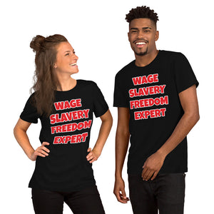 Wage Slavery Freedom Expert Unisex t-shirt