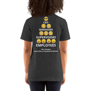 Looks Like A Pyramid Scheme Unisex T-Shirt (Back Print)