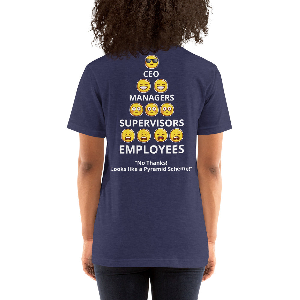 Looks Like A Pyramid Scheme Unisex T-Shirt (Back Print)