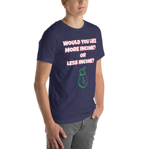 More Income or Less Income Unisex Crew Neck T-Shirt