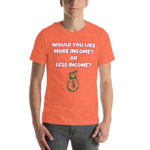 More Income or Less Income Unisex Crew Neck T-Shirt