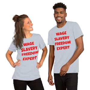 Wage Slavery Freedom Expert Unisex t-shirt