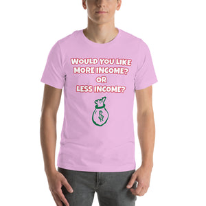 More Income or Less Income Unisex Crew Neck T-Shirt