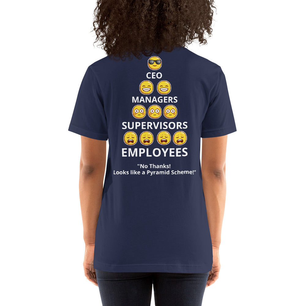 Looks Like A Pyramid Scheme Unisex T-Shirt (Back Print)