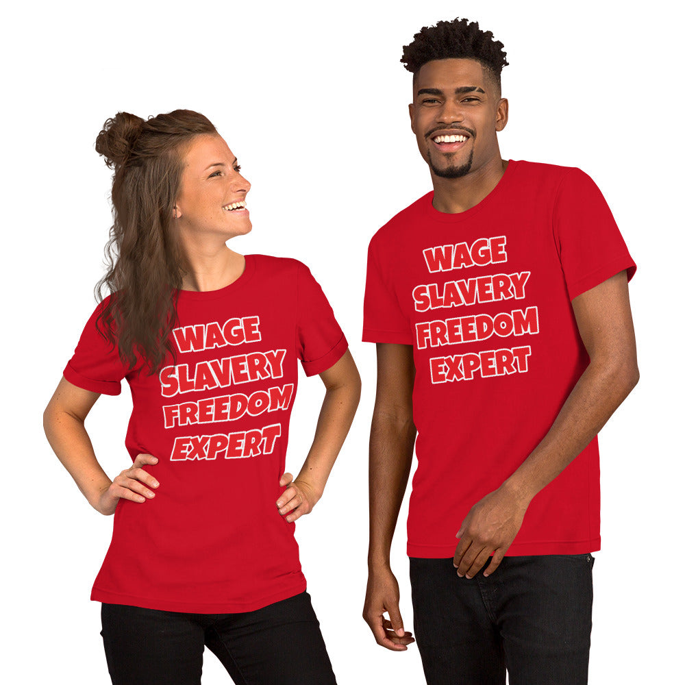 Wage Slavery Freedom Expert Unisex t-shirt