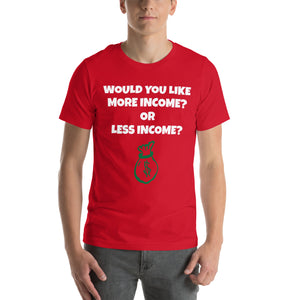 More Income or Less Income Unisex Crew Neck T-Shirt