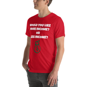 More Income or Less Income Unisex Crew Neck T-Shirt