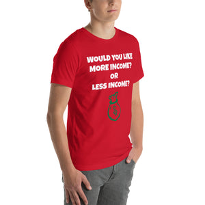 More Income or Less Income Unisex Crew Neck T-Shirt